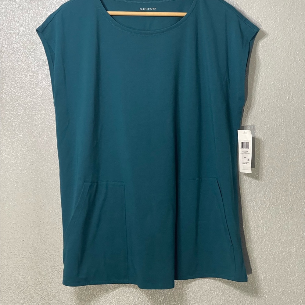 NWT Eileen Fisher Women's Deep Teal Tunic - Size M